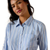 10073393 Ariat Women's Team Kirby Long Sleeve Button Up Shirt - Ashleigh Blue Stripe