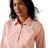 10073394 Ariat Women's Team Kirby Long Sleeve Button Up Shirt - Tropical Peach Geo