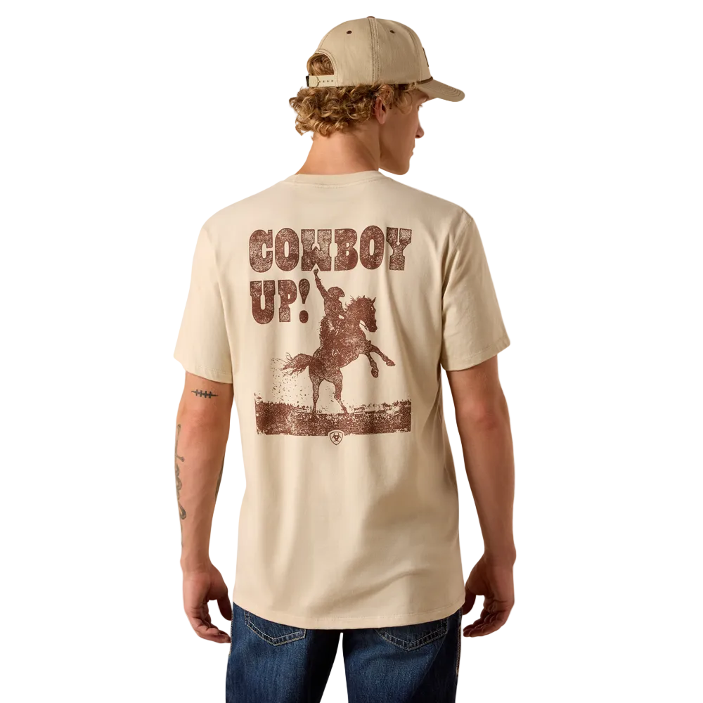 10073414 Ariat Men's Cowboy Up Classic Fit T-Shirt - Natural