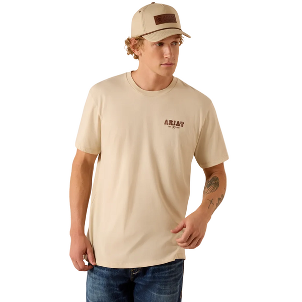 10073414 Ariat Men's Cowboy Up Classic Fit T-Shirt - Natural