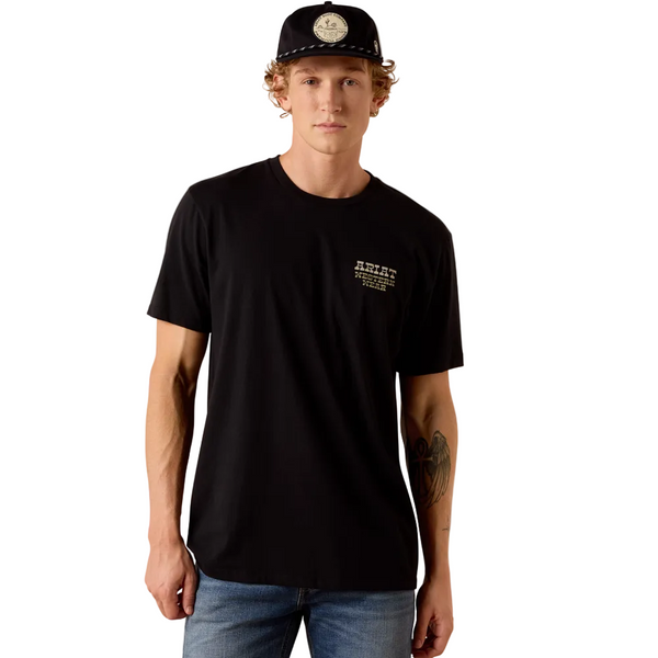 10073418 Ariat Men's Country and Western Lockup Classic Fit T-Shirt - Black
