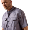 10073423 Ariat Men's Printed VentTEK Western Fitted Short Sleeve Snap Shirt - Dark Denim