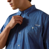 10073440 Ariat Men's Printed 360 Airflow Classic Fit Short Sleeve Shirt - Blue Quartz