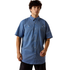 10073440 Ariat Men's Printed 360 Airflow Classic Fit Short Sleeve Shirt - Blue Quartz