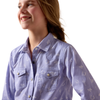 10073448 Ariat Girls' Western Motifs Long Sleeve Snap Shirt - Western Lavender