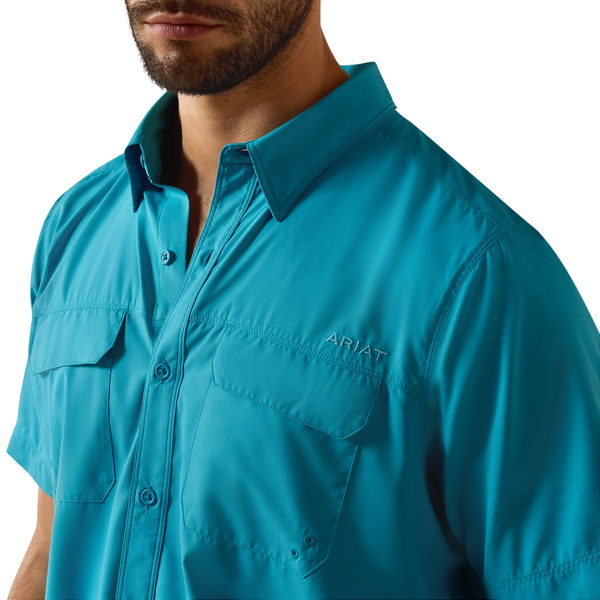 10073464 Ariat Men's VentTEK Outbound Fitted Shirt - Blue Moon