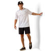 10073470 Ariat Men's All Over Print Short Sleeve Polo - White Western Toss Print