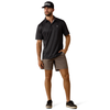 10073472 Ariat Men's All Over Print Short Sleeve Polo - Black Mini Star Print