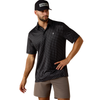 10073472 Ariat Men's All Over Print Short Sleeve Polo - Black Mini Star Print