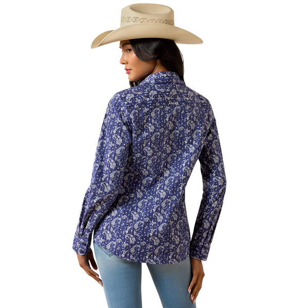 10073477 Ariat Women's Kirby Long Sleeve Western Stretch Shirt - Paisley Floral Print