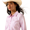 10073478 Ariat Women's Kirby Long Sleeve Western Stretch Shirt - Pink Lavender Stripe