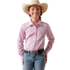 10073491 Ariat Girls' Kirby Long Sleeve Western Stretch Shirt - Pink Lavender Stripe