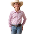 10073491 Ariat Girls' Kirby Long Sleeve Western Stretch Shirt - Pink Lavender Stripe