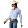 10073506 Ariat Women's Kirby Pro Long Sleeve Button Up Shirt - Ultramarine Stripe