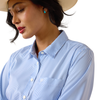 10073506 Ariat Women's Kirby Pro Long Sleeve Button Up Shirt - Ultramarine Stripe