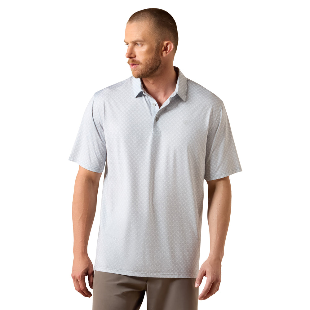 10073508 Ariat 360 Airflow Short Sleeve Polo - Eileen Grey