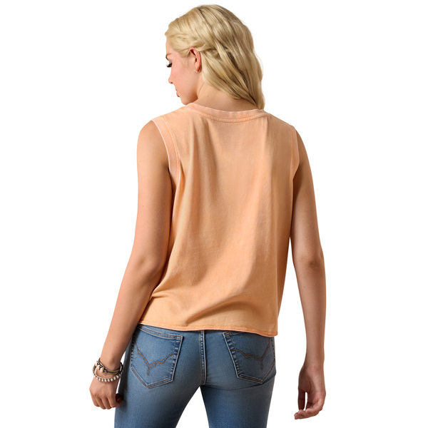 10073515 Ariat Women's Wild Roper Tank - Orange Chiffon