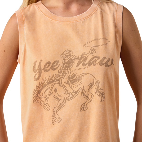 10073515 Ariat Women's Wild Roper Tank - Orange Chiffon