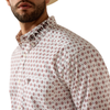 10073629 Ariat Men's Team Dallas Classic Fit Long Sleeve Shirt - White Multi Geo Print/Black