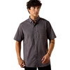10073647 Ariat Men's Maxus Modern Fit Short Sleeve Shirt - Nightshadow Arrow Stripe