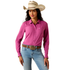 10073654 Ariat Women's Kirby Pro Long Sleeve Button Up Shirt - Rose Sorbet