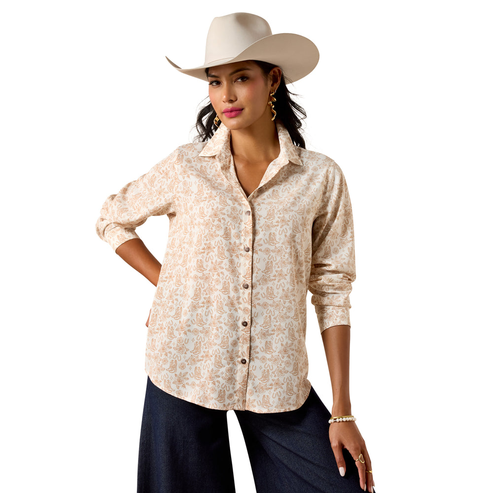 10073655 Ariat Women's Homestyle Long Sleeve Shirt - Boots & Roses