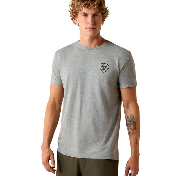 10073955 Ariat Men's Ariat Banner Badge Short Sleeve T-Shirt - Ice Berg