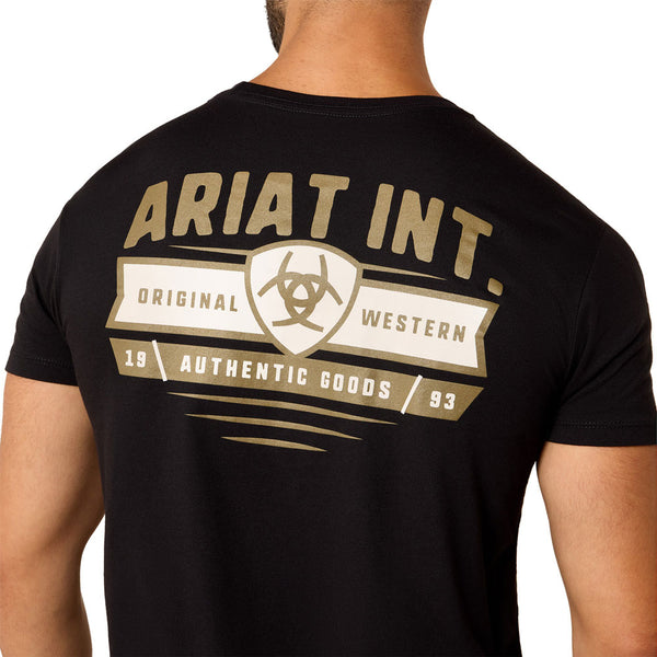 10073958 Ariat Men's Ariat Banner Badge Short Sleeve T-Shirt - Black