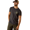 10073964 Ariat Men's Ariat Stripe Patriotic Badge Short Sleeve T-Shirt - Charcoal Heather