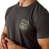 10073964 Ariat Men's Ariat Stripe Patriotic Badge Short Sleeve T-Shirt - Charcoal Heather
