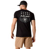 10073966 Ariat Men's Ariat Stripe Patriotic Badge Short Sleeve T-Shirt - Black