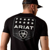 10073966 Ariat Men's Ariat Stripe Patriotic Badge Short Sleeve T-Shirt - Black