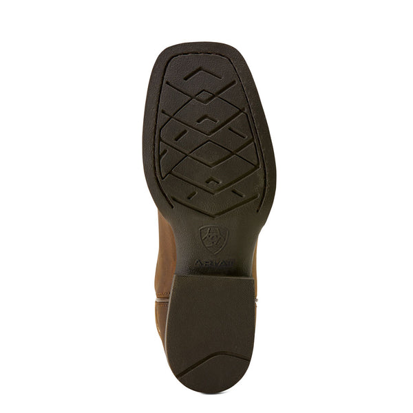 10074193 Ariat Youth Deer Ridge Wide Square Toe Western Boot - Distressed Brown