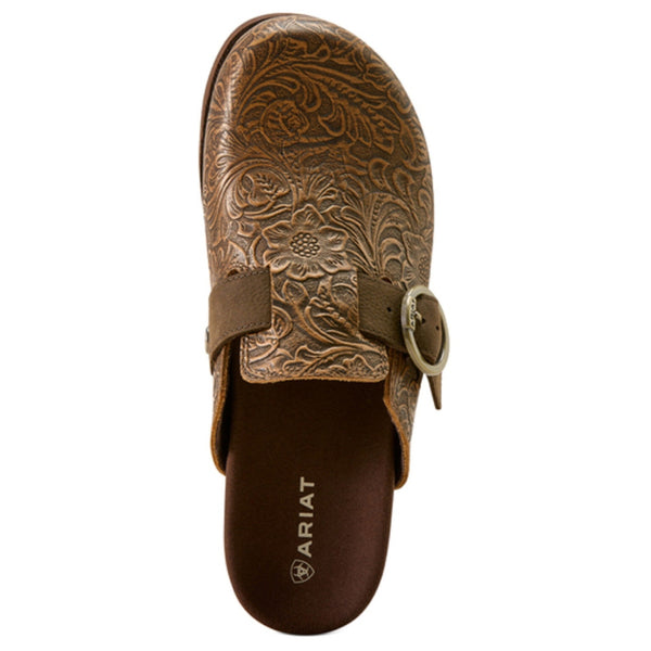 10074266 Ariat Women's Country Mule - Brown Floral Embossed
