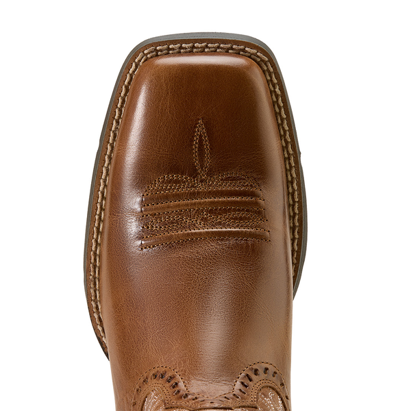 10074322 Ariat Women's Round Up Remuda Wide Square Toe Western Boot - Aged Tan