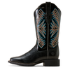 10074332 Ariat Women's Round Up Ruidoso Wide Square Toe Western Boot - True Black