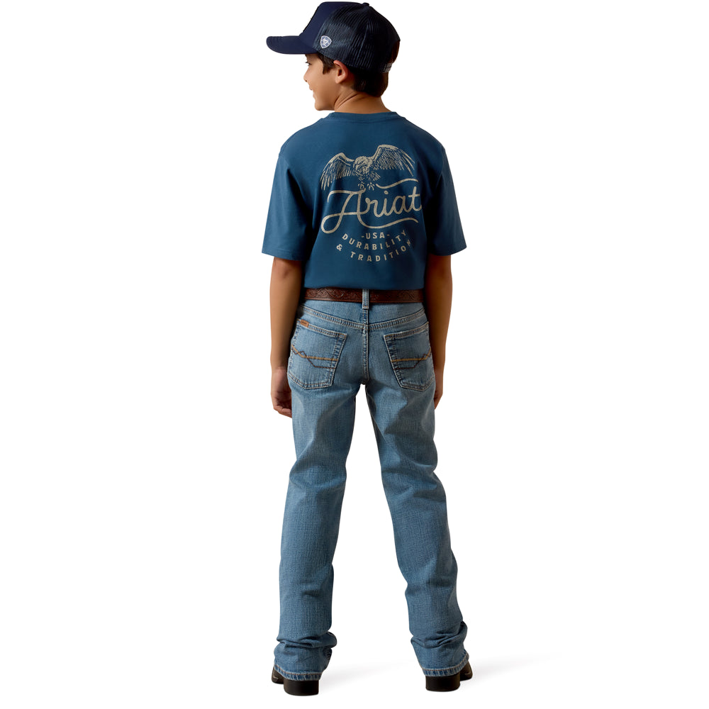 10074790 Ariat Boys' B4 Relaxed Palmer Boot Cut Jeans - Barton