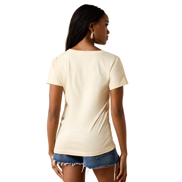 10076380 Ariat Women's Steer Tomb Short Sleeve T-Shirt - Cream