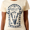 10076380 Ariat Women's Steer Tomb Short Sleeve T-Shirt - Cream