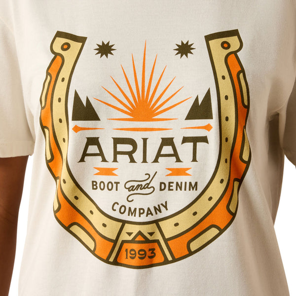 10076397 Ariat Women's Lucky Shoe Short Sleeve T-Shirt - Ivory