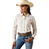 10078847 Ariat Women's Kirby Long Sleeve Western Stretch Shirt - Sea Salt Dewdrop