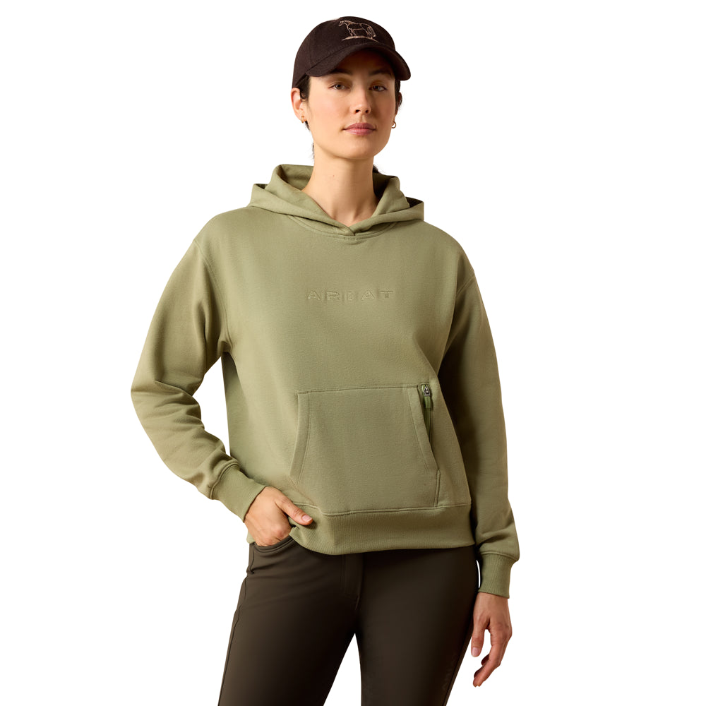 10078933 Ariat Women's Martine Hooded Sweatshirt - Oil Green