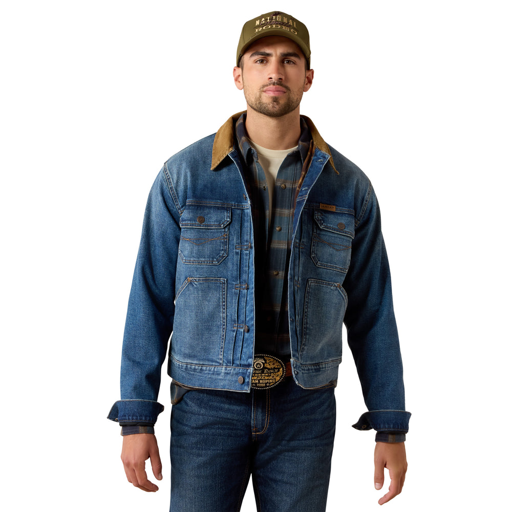 10078964 Ariat Men's Flannel Lined Trucker Jacket - Nate