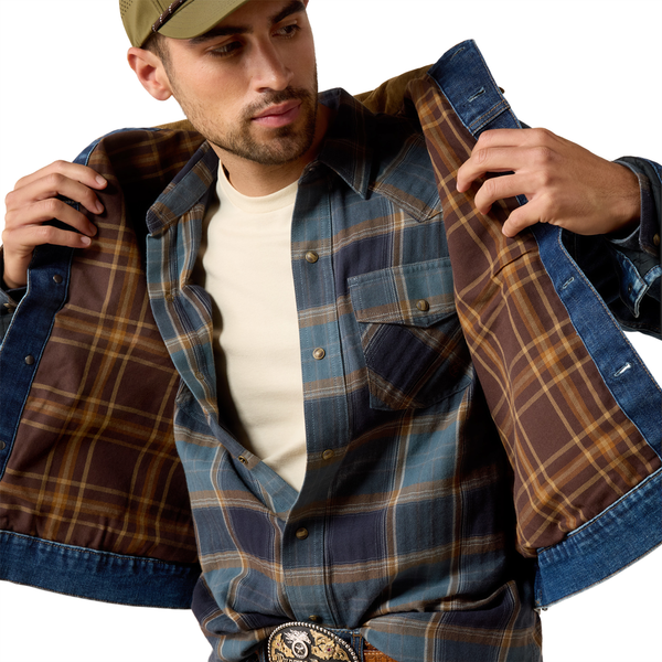 10078964 Ariat Men's Flannel Lined Trucker Jacket - Nate