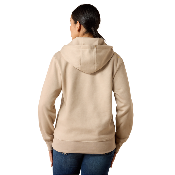 10078998 Ariat Women's Rebar Skill Set 1/2 Zip Hoodie - String/Tan