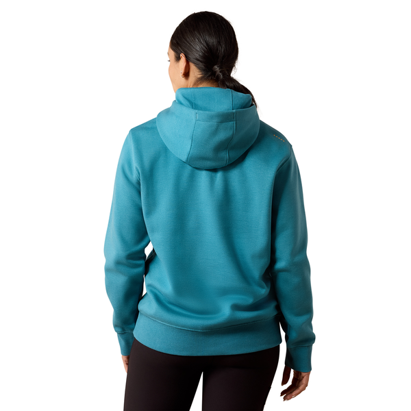 10078999 Ariat Women's Rebar Skill Set 1/2 Zip Hoodie - Storm Blue Heather