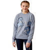10079079 Ariat Girls' Martine Sweatshirt - Blue Grey Let's Play