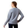 10079079 Ariat Girls' Martine Sweatshirt - Blue Grey Let's Play