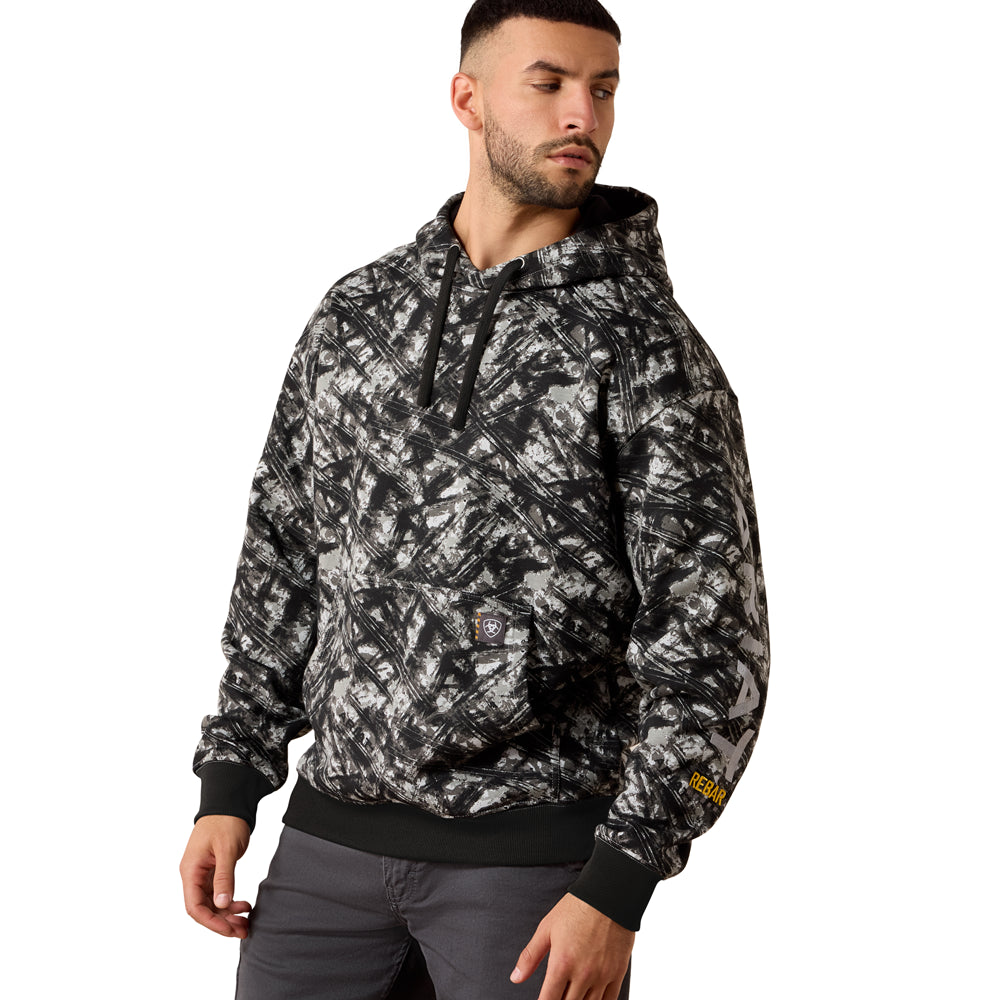 10079108 Ariat Men's Rebar Workman Graphic Hoodie - Camo/Grey