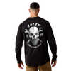 10079145 Ariat Men's Rebar Workman Bearded Skull Long Sleeve T-Shirt - Black